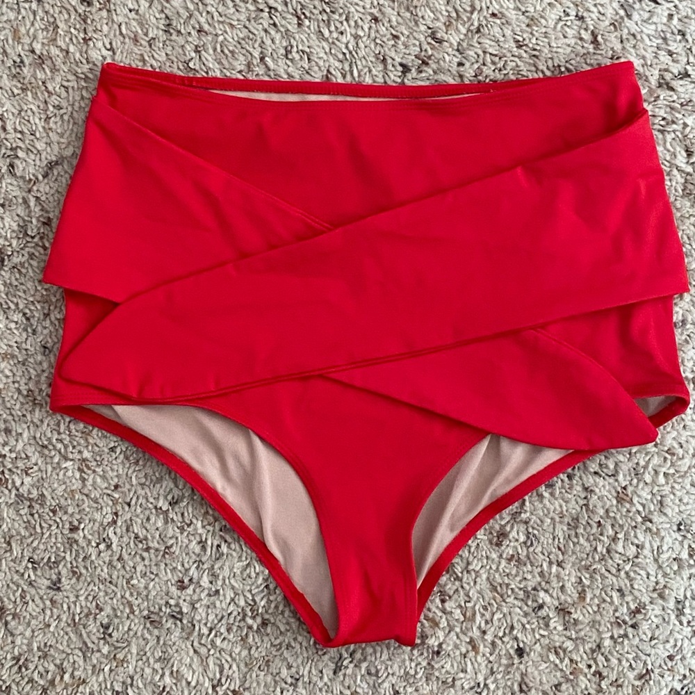 Kortni Jeane red tie front swim bottoms